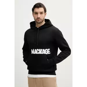 MACKAGE bluza barbati, culoarea negru, cu glugă, cu imprimeu, KRYSTIAN.PR imagine