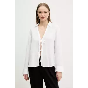 Abercrombie & Fitch bluza din bumbac femei, culoarea alb, neted, KI140-5000 imagine