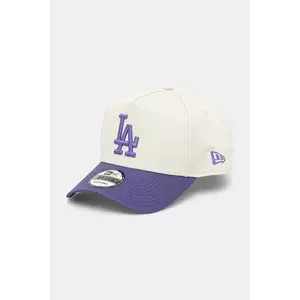 New Era șapcă de baseball din bumbac culoarea bej, cu imprimeu, 60595239 imagine