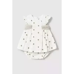 Mayoral Newborn rochie din amestec de in pentru bebeluși culoarea bej, mini, evazată, 1859 imagine