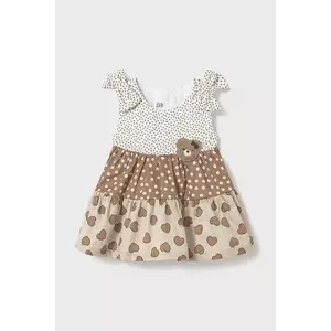 Mayoral Newborn rochie din bumbac pentru bebeluși culoarea maro, mini, evazată, 1868 imagine