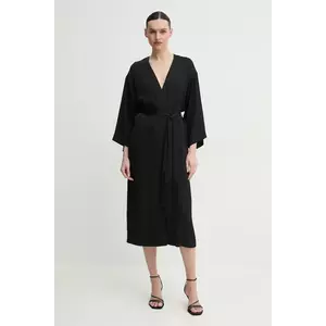 ISABELLE BLANCHE rochie culoarea negru, midi, evazată, IS25SS-A120-T011 imagine