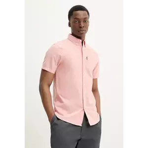 Superdry camasa din bumbac barbati, culoarea portocaliu, cu guler button-down, regular, M4010944A-F5M imagine