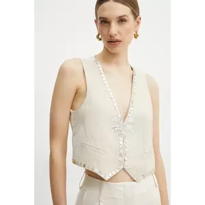 Forte Forte vesta din amestec de lana culoarea bej, un singur rand de nasturi, 13530bis.my jacket imagine