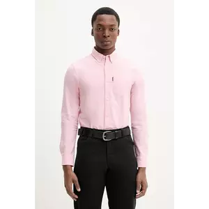 Superdry camasa din bumbac barbati, culoarea roz, cu guler button-down, regular, M4010991A-D9O imagine