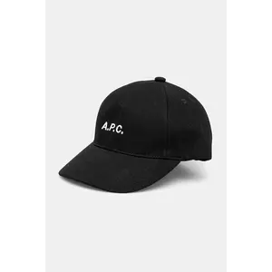 A.P.C. șapcă de baseball din bumbac casquette charlie culoarea negru, cu imprimeu, COHFK.M24069 imagine