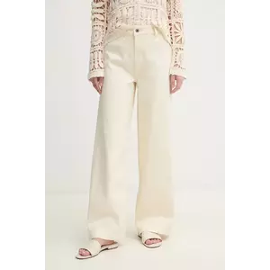 Pepe Jeans jeansi HIGH RISE WIDE CROP TANIA femei high waist, PL211801 imagine