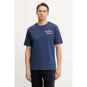 New Balance tricou din bumbac barbati, culoarea albastru marin, cu imprimeu, MT43556NNY imagine