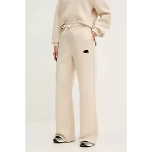 The North Face pantaloni de trening Wide Leg femei, culoarea bej, melanj, NF0A8C25QMO1 imagine