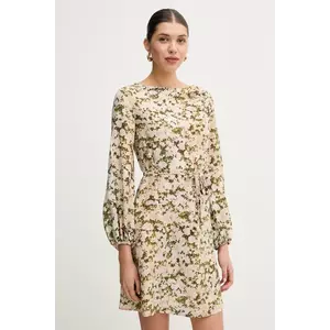 Weekend Max Mara rochie de matase culoarea bej, mini, evazată, 2515221041600 imagine