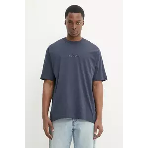 Vans tricou din bumbac barbati, culoarea albastru marin, neted, VN000HPZJDU1 imagine