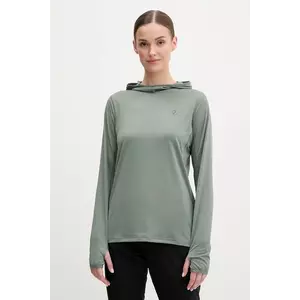 Fjallraven hanorac Abisko culoarea verde, cu glugă, neted, F84108 imagine