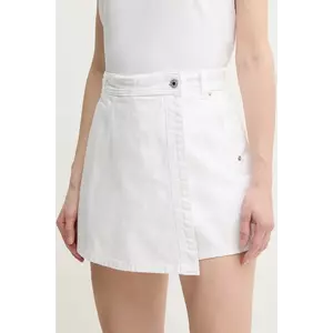 Pepe Jeans fustă și pantaloni denim REGULAR SKORT HW culoarea alb, neted, high waist, PL801187TC0 imagine