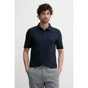 BOSS polo de bumbac barbati, culoarea albastru marin, neted, 50539814 imagine
