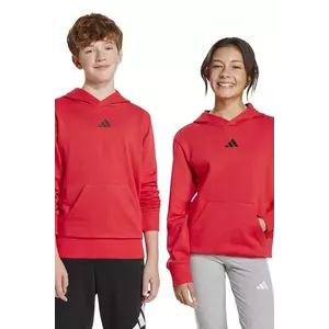 adidas bluza copii culoarea rosu, cu glugă, cu imprimeu, JE1369 imagine