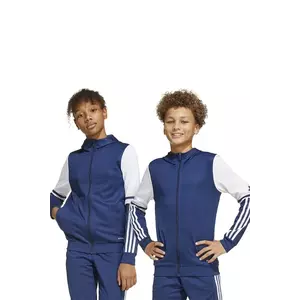 adidas Performance bluza copii culoarea albastru marin, cu glugă, modelator, JD4800 imagine