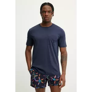 Vilebrequin tricou din bumbac TITAN barbati, culoarea albastru marin, neted, TTNU0P00 imagine