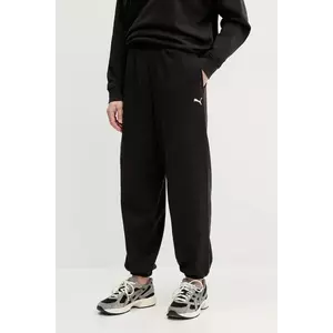Puma pantaloni de trening femei, culoarea negru, neted, 629753 imagine
