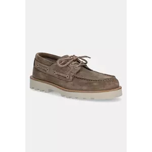 AllSaints pantofi de piele intoarsa Skiff Suede Shoe barbati, culoarea verde, M012FC imagine