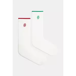 Drôle de Monsieur sosete La Chaussette D Miroir 2-pack barbati, culoarea alb, G-SK124-CO024-MC imagine