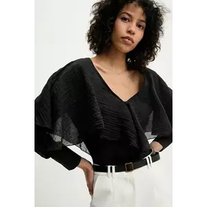 Answear Lab cămașă femei, culoarea negru, regular imagine