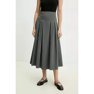 Answear Lab fustă din bumbac culoarea verde, midi, evazati imagine