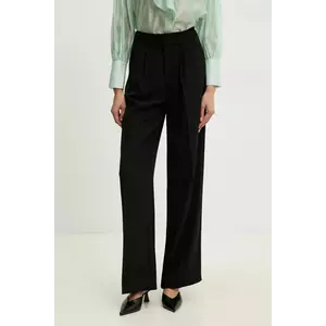 Answear Lab pantaloni femei, culoarea negru, lat, high waist imagine
