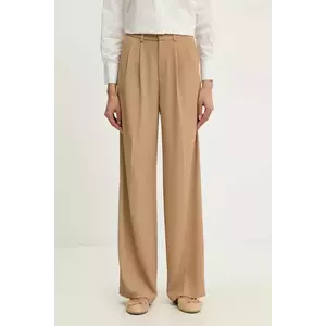 Answear Lab pantaloni femei, culoarea maro, lat, high waist imagine