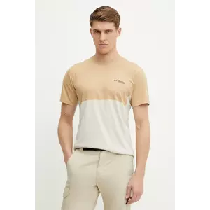 Columbia tricou sport Cirque River culoarea bej, cu imprimeu, 2126222 imagine