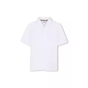 BOSS tricou polo copii culoarea alb, neted, J52042 imagine