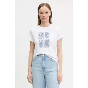 Abercrombie & Fitch tricou din bumbac femei, culoarea alb, KI157-5201 imagine