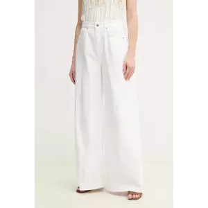 Pepe Jeans jeansi WIDE LEG JEANS UHW JAIMY femei, culoarea alb, PL204740TC5 imagine