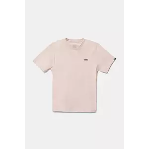 Vans tricou din bumbac LEFT CHEST TEE culoarea roz, cu imprimeu, VN0A4MQ3O3N1 imagine