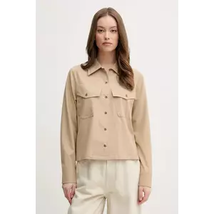 Mos Mosh camasa femei, culoarea bej, cu guler clasic, regular, 169790 imagine