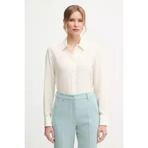 Weekend Max Mara camasa de matase femei, culoarea bej, cu guler clasic, relaxed, 2515111161600 imagine