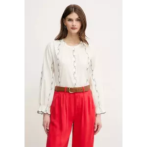 Hoss Intropia camasa din bumbac femei, culoarea alb, regular, 6289129 imagine