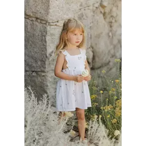 Tartine et Chocolat rochie din bumbac pentru bebeluși culoarea alb, mini, dreaptă, CA30141 imagine