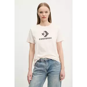 Converse tricou din bumbac femei, culoarea roz, 10027386-A02 imagine