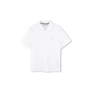 BOSS tricouri polo din bumbac pentru copii culoarea alb, neted, J52017 imagine