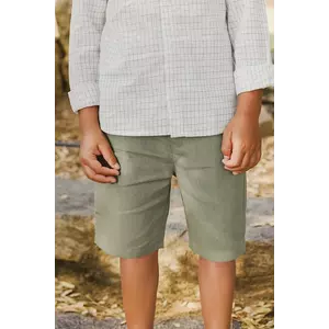 Tartine et Chocolat pantaloni scurți de in pentru copii culoarea verde, CA26061 imagine