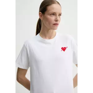 The Kooples tricou din bumbac femei, culoarea alb, FTSC30036K imagine