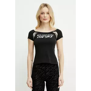 Versace Jeans Couture tricou femei, culoarea negru, 78HAH6A8 J0020 imagine