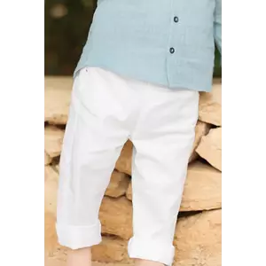 Tartine et Chocolat pantaloni copii culoarea alb, neted, CA22041 imagine