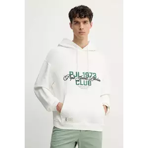 Pepe Jeans hanorac de bumbac TALBOT HOODIE barbati, culoarea alb, cu glugă, cu imprimeu, PM582848 imagine