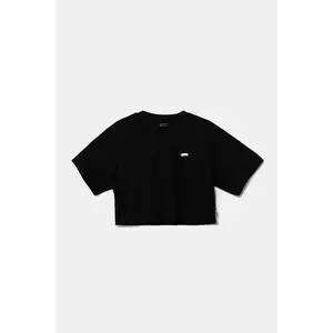 Vans tricou de bumbac pentru copii SALTON RELAX CROP culoarea negru, VN000P5RBLK1 imagine