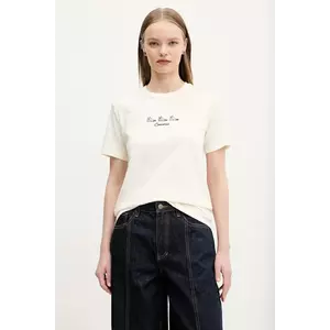 Converse tricou din bumbac femei, culoarea bej, 10027753-A01 imagine