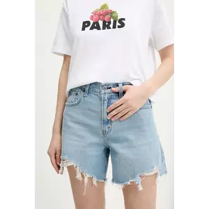 Abercrombie & Fitch pantaloni scurti jeans femei, neted, high waist, KI149-5060 imagine