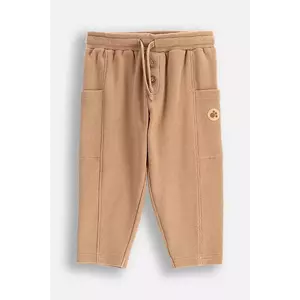 Coccodrillo pantaloni de trening din bumbac pentru bebeluși culoarea bej, neted, MONOCHROME BOY NEWBORN imagine