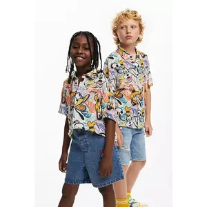 Desigual camasa copii culoarea galben, 25SBCW02 imagine