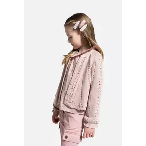 Coccodrillo cardigan din bumbac pentru copii culoarea roz, light, DREAM DIARIES GIRL KIDS imagine